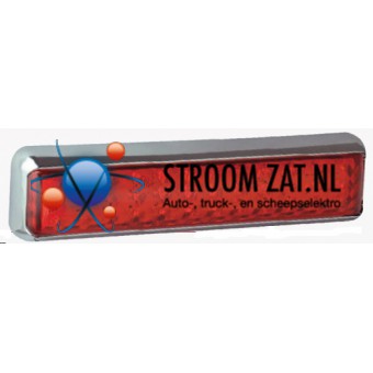 Led rem/achterlicht unit 200 x 50 x 28mm chroom 200 serie slime-line